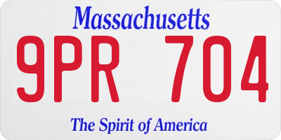 MA license plate 9PR704