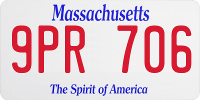 MA license plate 9PR706