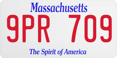MA license plate 9PR709