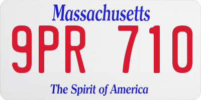MA license plate 9PR710