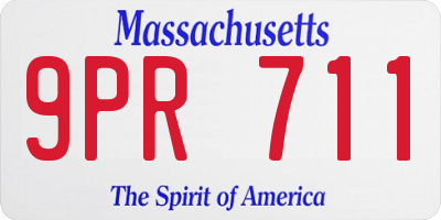 MA license plate 9PR711