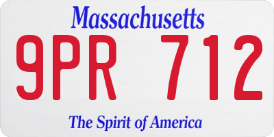 MA license plate 9PR712