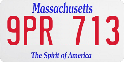 MA license plate 9PR713
