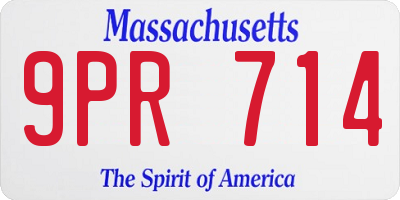 MA license plate 9PR714