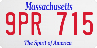MA license plate 9PR715