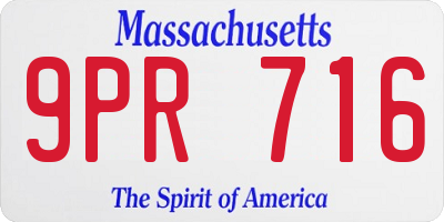 MA license plate 9PR716