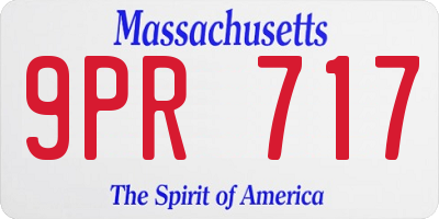 MA license plate 9PR717