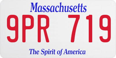 MA license plate 9PR719