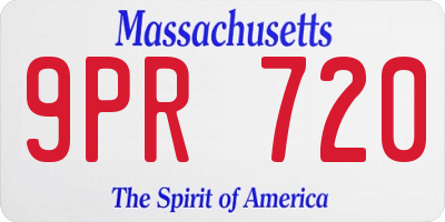 MA license plate 9PR720