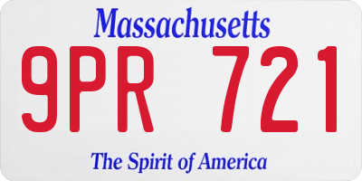 MA license plate 9PR721