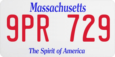 MA license plate 9PR729