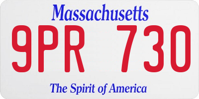 MA license plate 9PR730
