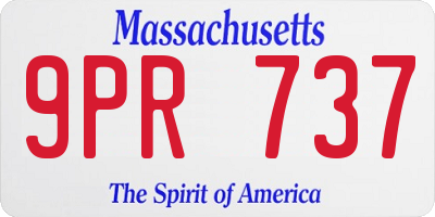 MA license plate 9PR737