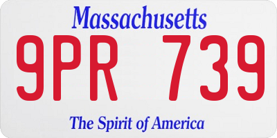 MA license plate 9PR739