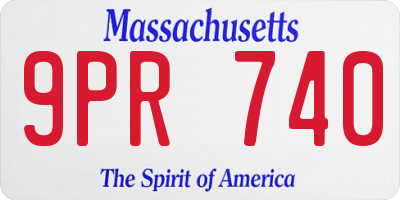 MA license plate 9PR740