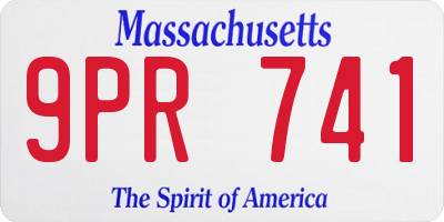 MA license plate 9PR741