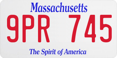 MA license plate 9PR745