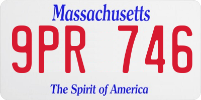 MA license plate 9PR746