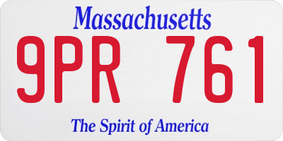 MA license plate 9PR761