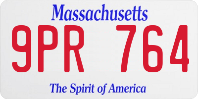 MA license plate 9PR764