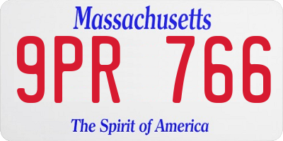 MA license plate 9PR766