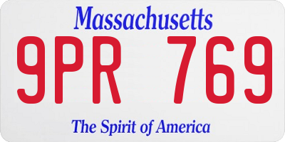 MA license plate 9PR769