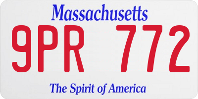 MA license plate 9PR772