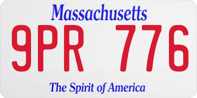 MA license plate 9PR776
