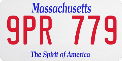 MA license plate 9PR779