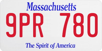 MA license plate 9PR780
