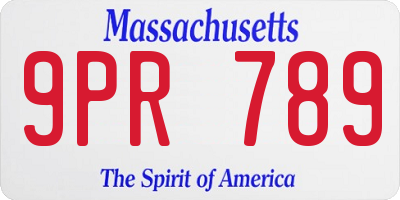 MA license plate 9PR789