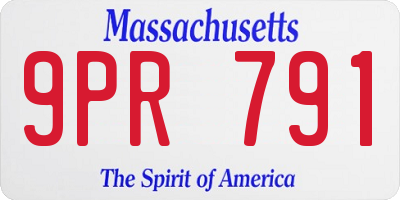 MA license plate 9PR791