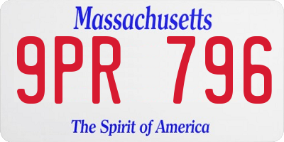 MA license plate 9PR796