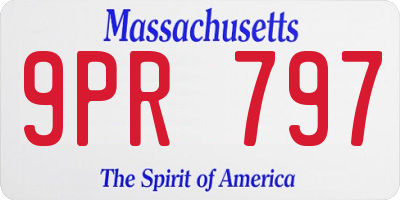 MA license plate 9PR797