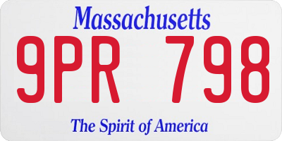 MA license plate 9PR798