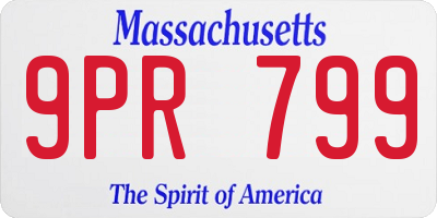 MA license plate 9PR799