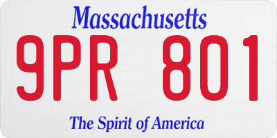 MA license plate 9PR801