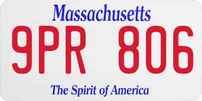 MA license plate 9PR806