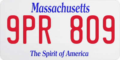 MA license plate 9PR809