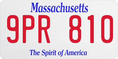 MA license plate 9PR810