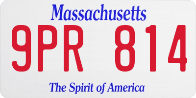MA license plate 9PR814