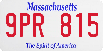 MA license plate 9PR815