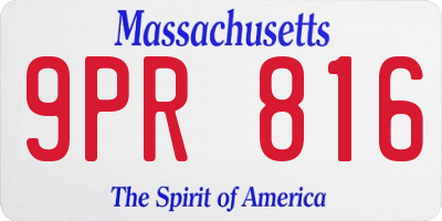 MA license plate 9PR816