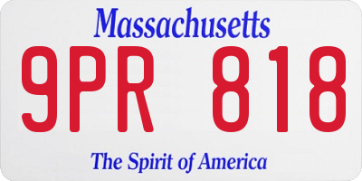 MA license plate 9PR818