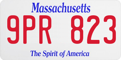 MA license plate 9PR823