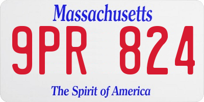 MA license plate 9PR824