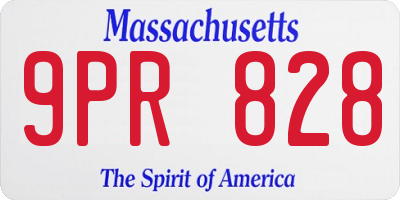 MA license plate 9PR828