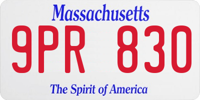 MA license plate 9PR830