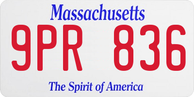 MA license plate 9PR836