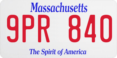 MA license plate 9PR840